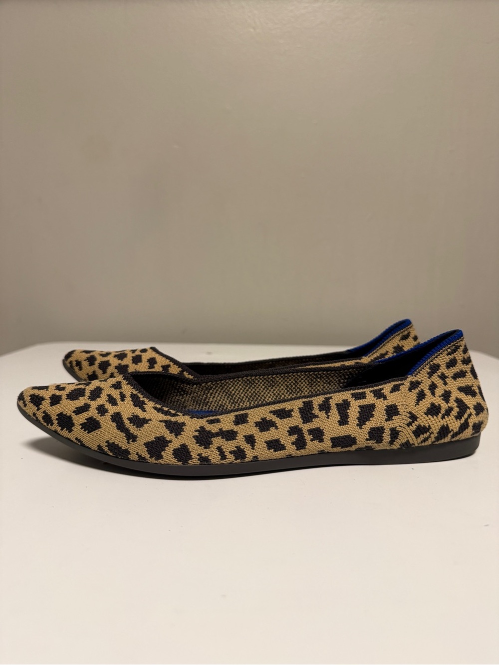Rothy's The Point Leopard Cheetah Animal Print Ballet Flat Shoes Women’s US 7